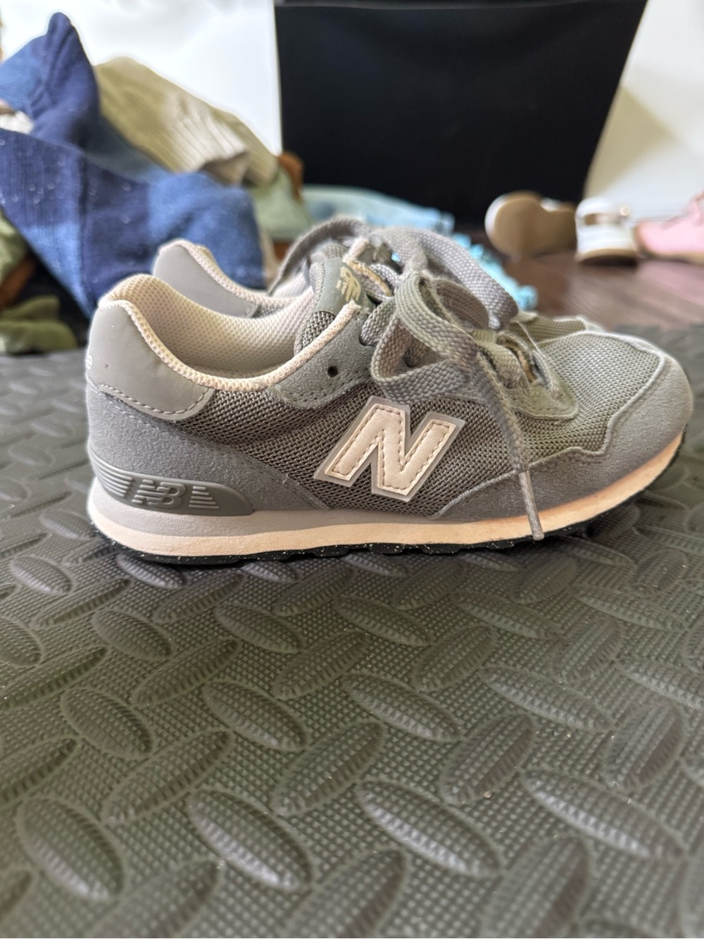 New Balance Kids Gray Lace-Up Athletic Sneaker
